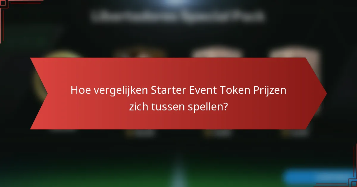 Hoe vergelijken Starter Event Token Prijzen zich tussen spellen?
